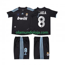 Camisola Real Madrid KAKA 8 2009 Retro Criança Equipamento Segundo 2010 Manga Curta